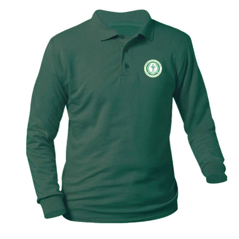 Laurel Hall School Longsleeve Pique Polo - Dark Green