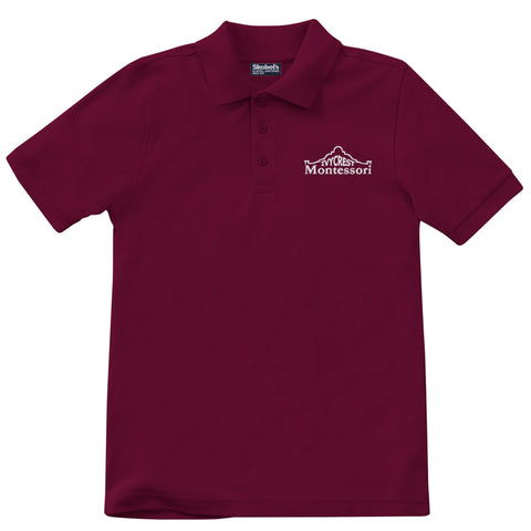 IvyCrest Montessori School Pique Polo - Maroon - Girls