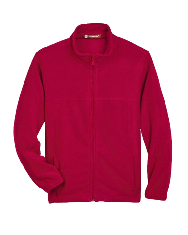 Fleece Jacket With School Logo - Red - CLEARANCE