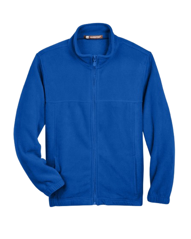 Fleece Jacket With School Logo - Royal - CLEARANCE