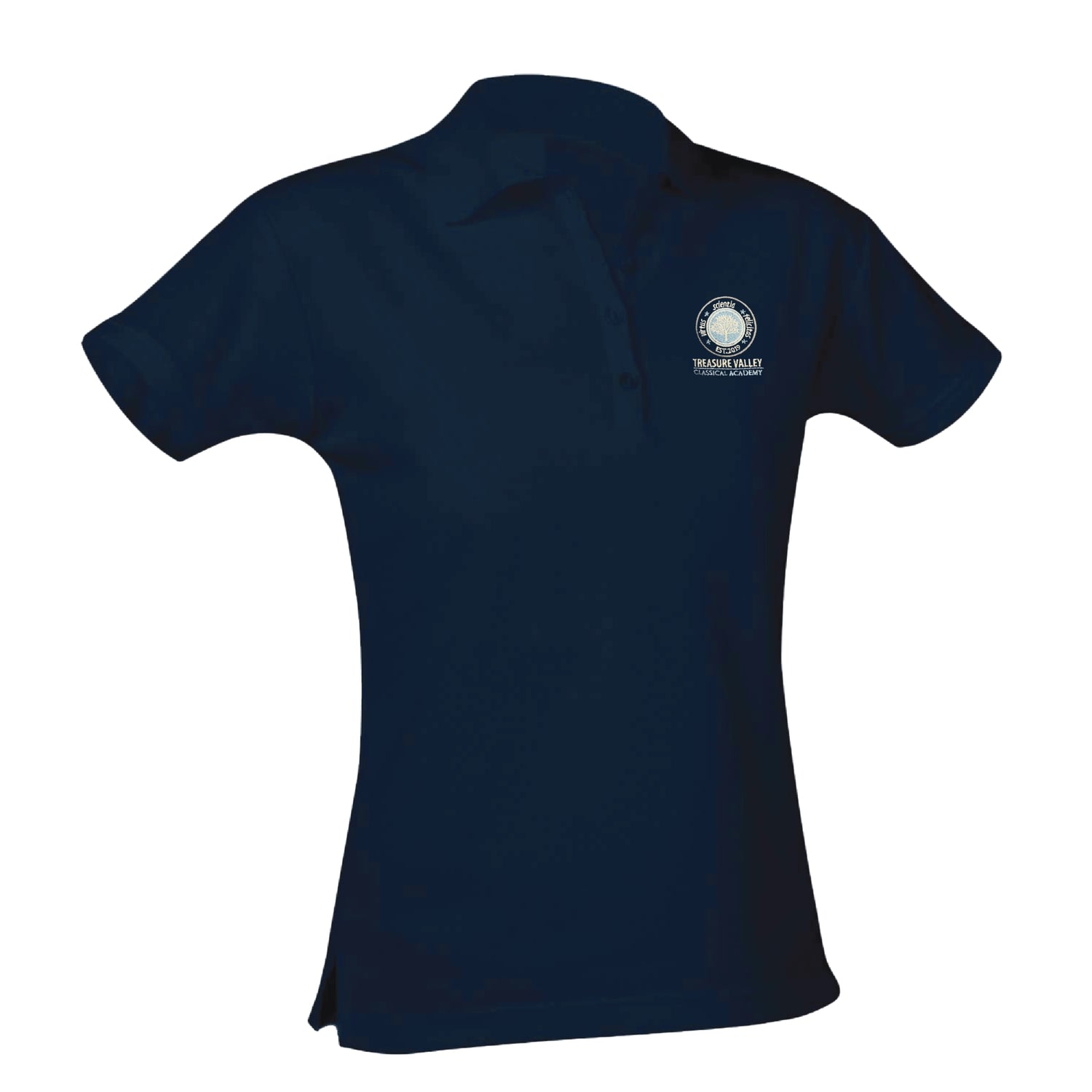 Treasure Valley Classical Academy Feminine Fit Pique Polo - Navy