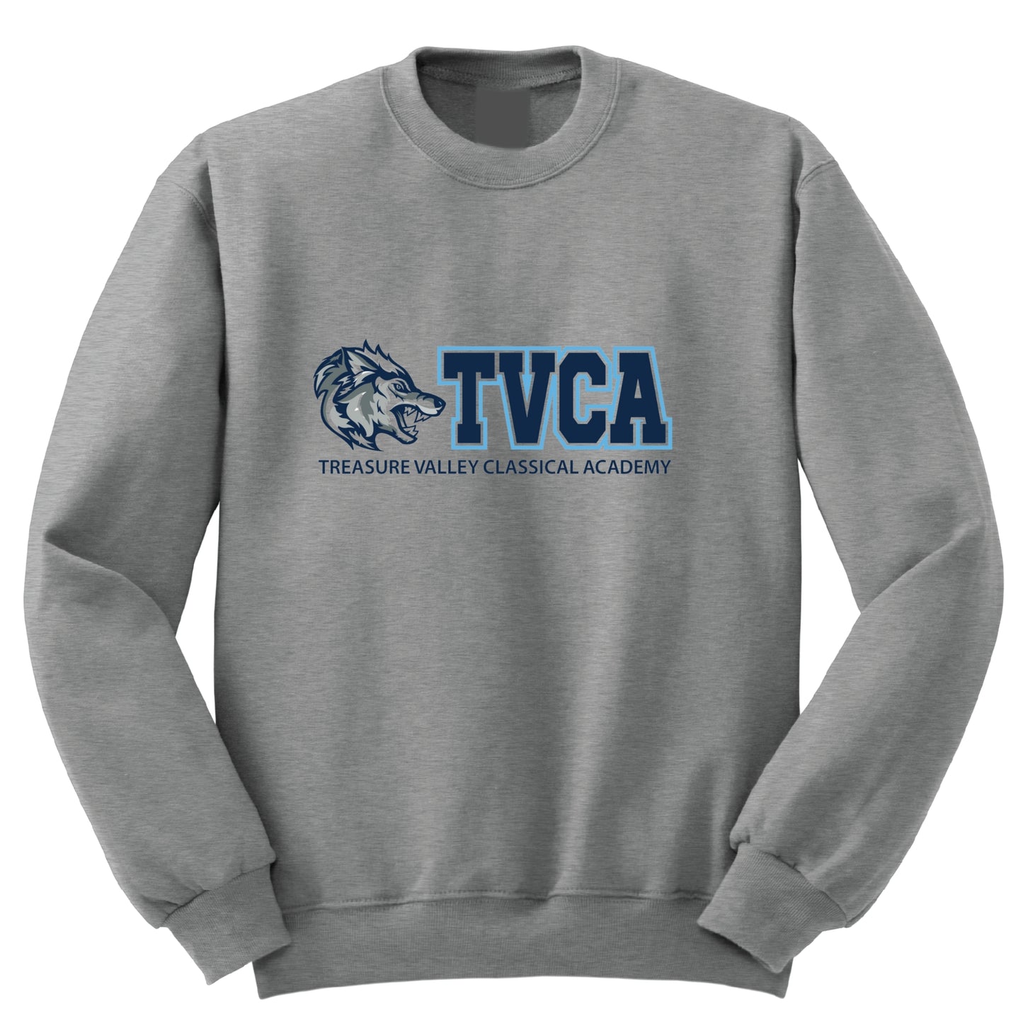 Treasure Valley Classical Academy Full Chest Crew Sweatshirt - Grey