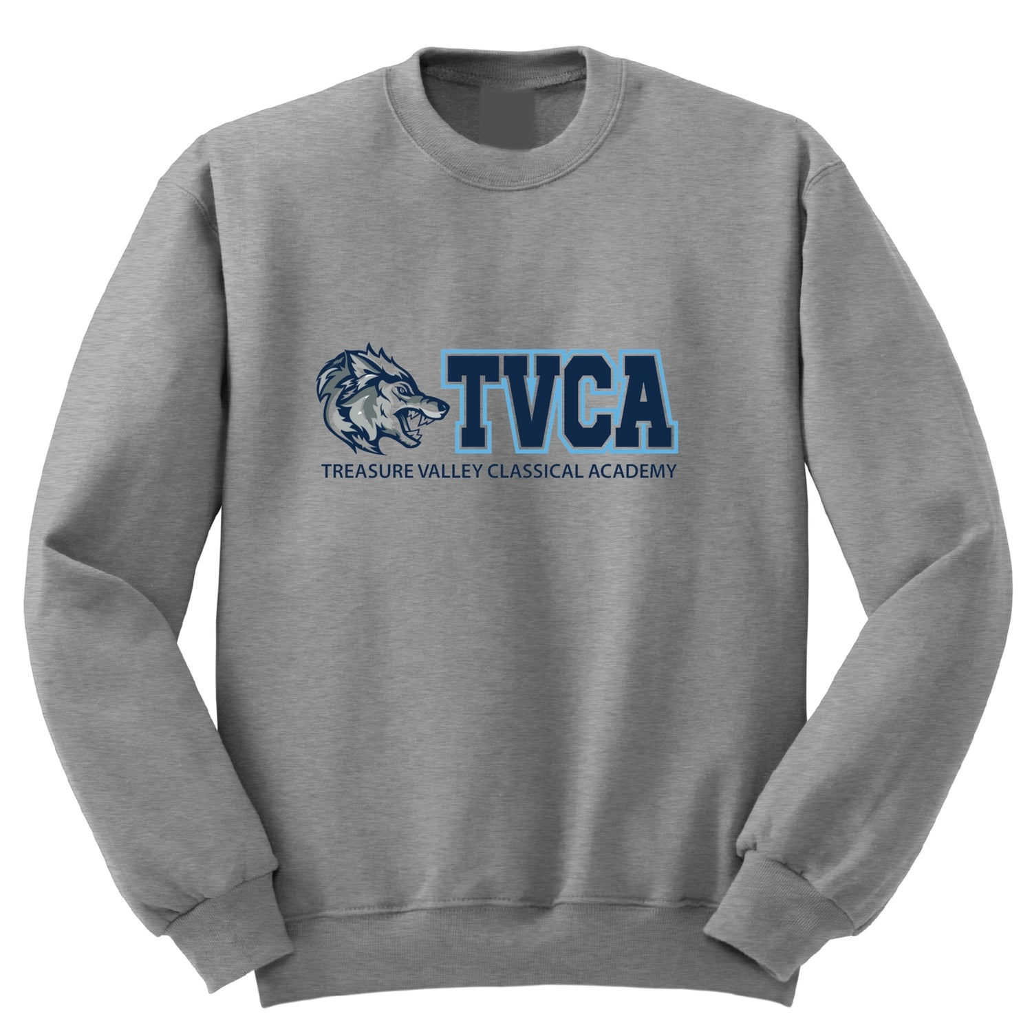 Treasure Valley Classical Academy Full Chest Crew Sweatshirt - Grey