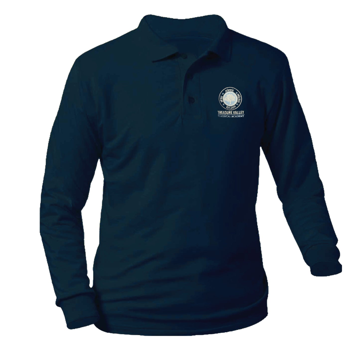 Treasure Valley Classical Academy Longsleeve Jersey Polo - Navy