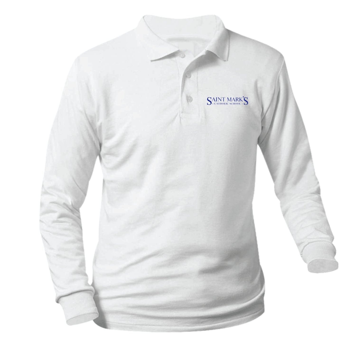 St. Mark's Catholic School Longsleeve Dry-Fit Polo - White