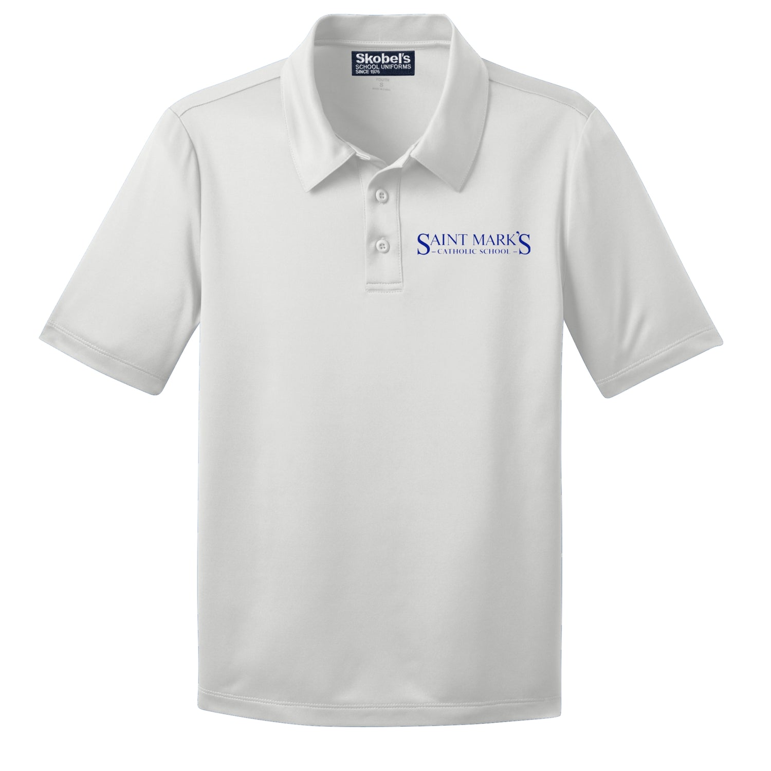St. Mark's Catholic School Dry-Fit Polo - White