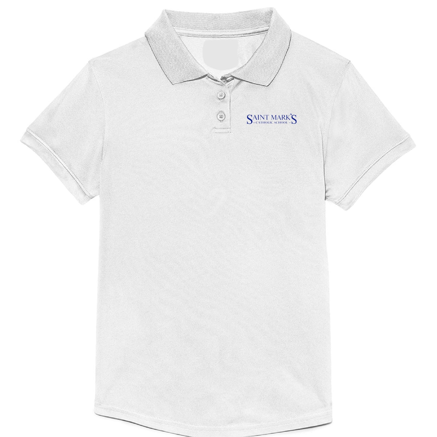 St. Mark's Catholic School Feminine Dry-Fit Polo - White