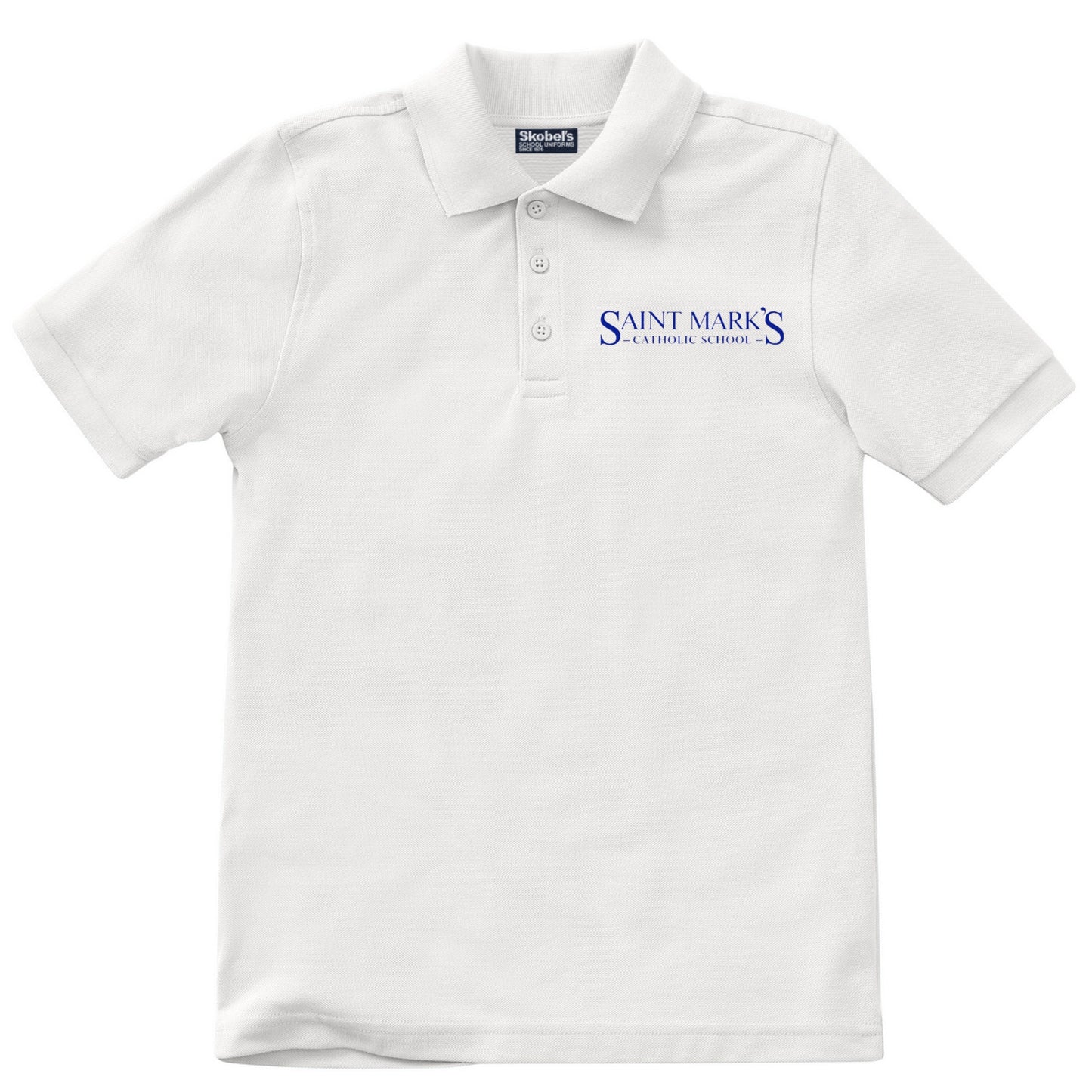 St. Mark's Catholic School Pique Polo - White