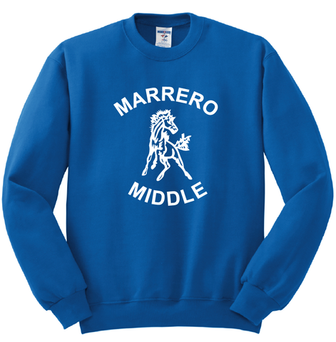 Marrero Middle Full Chest Crew Sweatshirt - Royal - All Grades