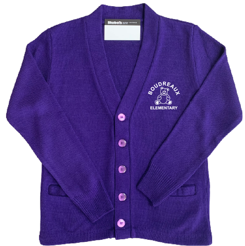 Boudreaux Elementary Cardigan - Purple - PreK-K