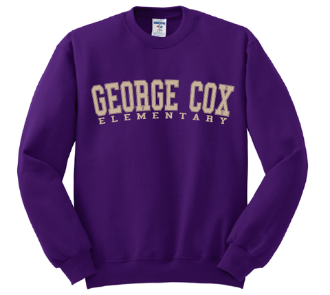 George Cox Full Chest Crew Sweatshirt - Purple - PreK-K