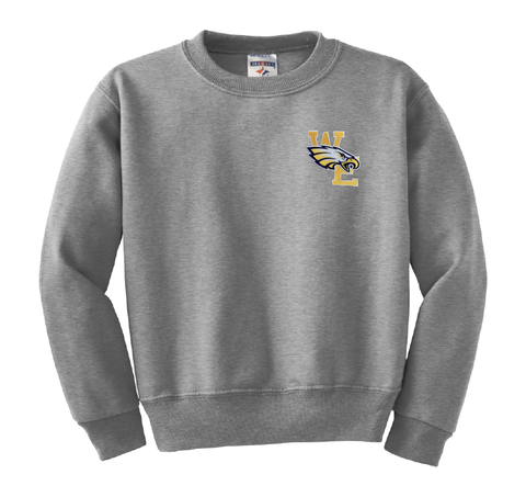 Warren Easton Crewneck Sweatshirt w/ Small Eagle - Grey - All Grades