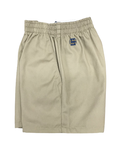 Pull On Shorts Khaki with Holy Cross logo Skobel s School Uniforms