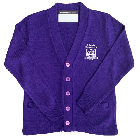Lincoln Elementary Cardigan - Purple - All Grades