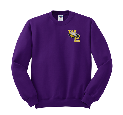 Warren Easton Crewneck Sweatshirt w/ Small Eagle - Purple - All Grades