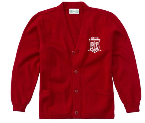 Lincoln Elementary Cardigan - Red - All Grades