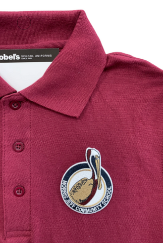 Burgundy polo shirt sales school