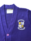 Warren Easton High Purple Cardigan Sweater w/ Crest - All Grades