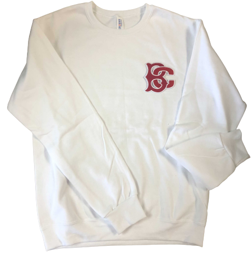 Belle Chasse High Crew Pocket BC Sweatshirt - White