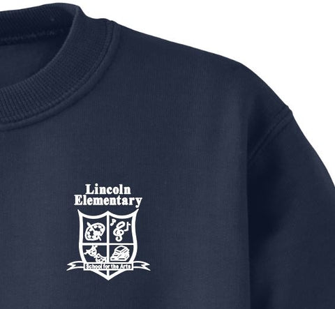 Lincoln Elementary Crew Sweatshirt - Navy - All Grades