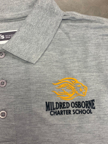 Mildred Osborne Charter School Gray Polo