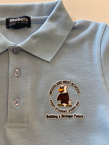 Woodland West Elementary Light Blue Polo - 1st-5th Grades