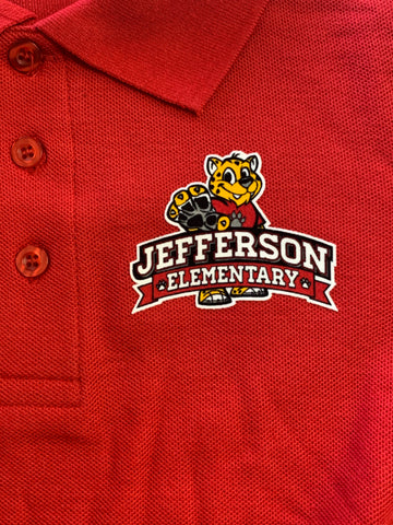 Jefferson Elementary School Polo - Red - 1st - 3rd Grades
