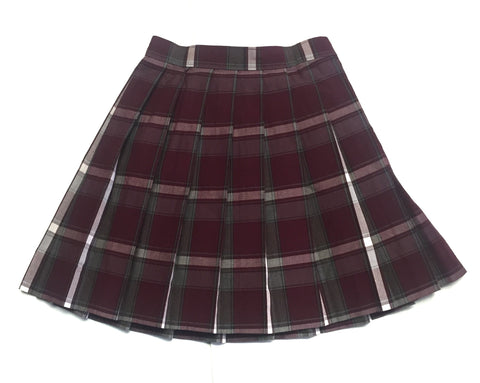 Maroon sales plaid skirt